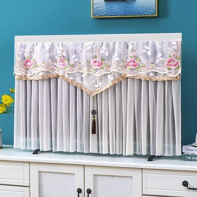 CMJSGG Indoor Lace TV Cover, Antistatic Television Monitors Dust Proof Cover, Decor TV Dustproof Cover for Indoor, Lace TV Screen Protector Cloth(Color:Color2,Size:85inch)