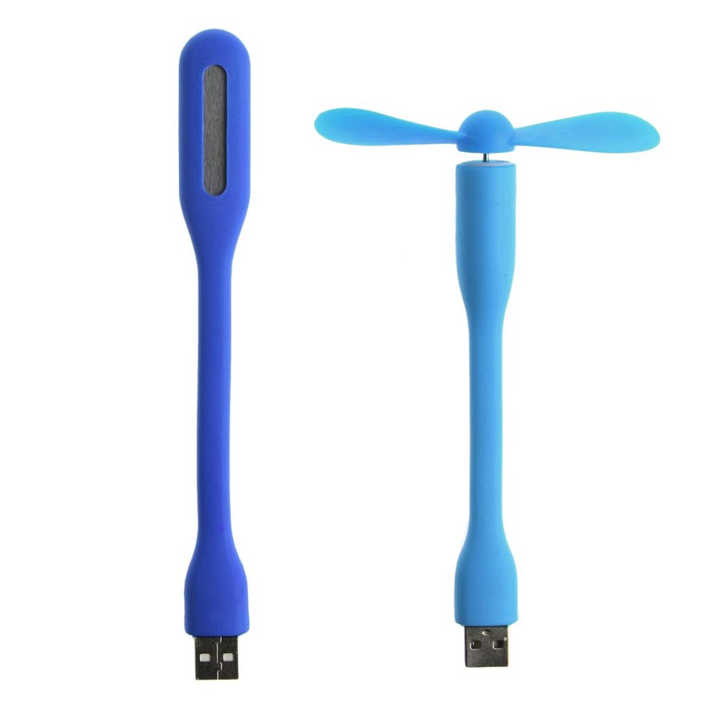 GMBYLBY USB Cooling Fan Electronic Gadget Led Usb Ventilador Portable Flexible Gadget For Laptop Smart Phone USB Camping Gear Desk Fan And Light USB Powered LED Light And Fan, Blue
