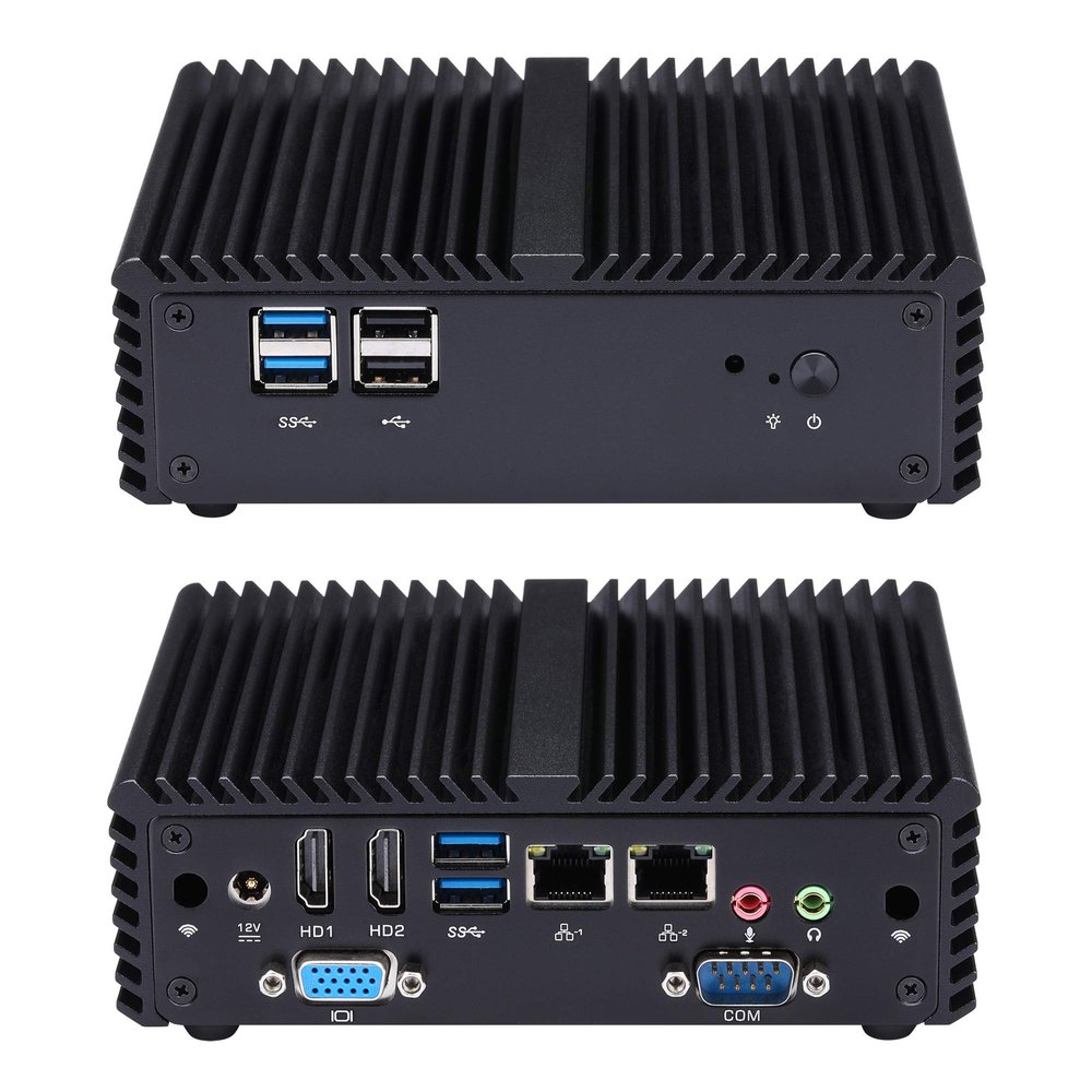 Best Mini PC Q170P Pentium Processor J3710,Quad Core AES-NI (4GB RAM 32GB SSD) 2 x LAN,6 xUSB,DC 12V,POS Kiosk Systems
