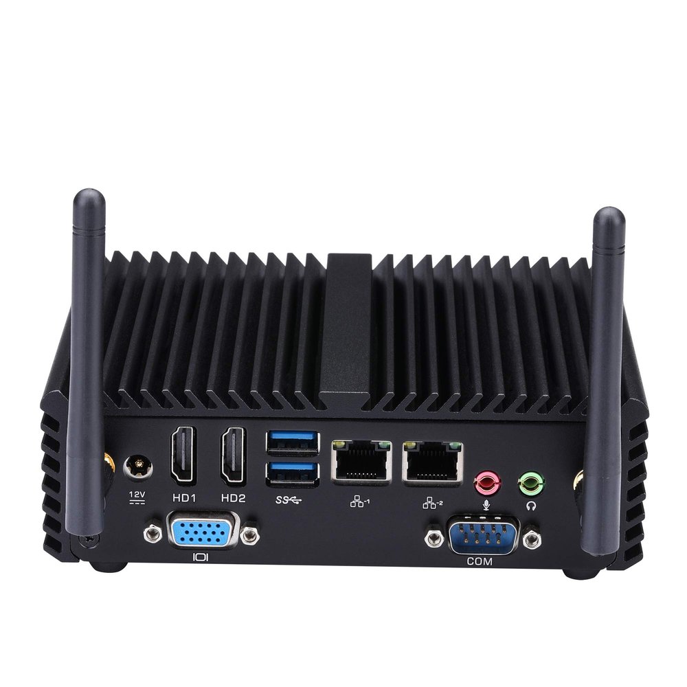 Compact Desktop Computer Q170P J3710 Braswell, Up to 2.64GHz AES-NI (8GB RAM 64GB SSD WiFi) Fanless,Low Power 2X HD,2X Gigabit NIC,Home Office PC