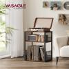 VASAGLE Record Player Stand, 3-Tier Side Table, Vinyl Record Storage up to 100 Albums, End Table for Living Room, Bedroom, Rustic Brown ULET275K01 view 2