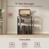 VASAGLE Record Player Stand, 3-Tier Side Table, Vinyl Record Storage up to 100 Albums, End Table for Living Room, Bedroom, Rustic Brown ULET275K01 view 3