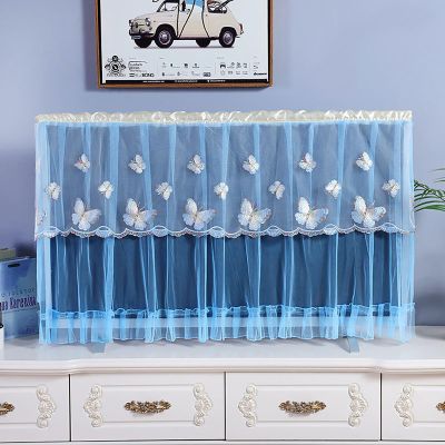 CMJSGG Lace Tv Cover Dust Cover, Indoor TV/Computer Screen Dust Protection Cover, Lace TV Screen Protector Cloth, Antistatic Television Monitors Dust Proof Cover(Color:Color3,Size:42inch)