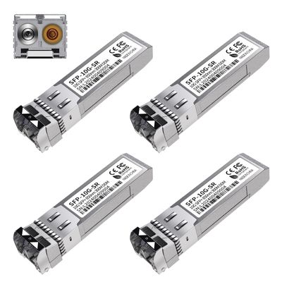 4Pack 10G SFP+ LC Module, 10GBase-SR Multi-Mode Ethernet Transceiver, 850nm MMF up to 400m Compatible with Cisco, Meraki, Ubiquiti, Mikrotik, Netgear, HPE, TP-Link, Aruba and More