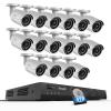 PANOOB 16 Channel Security Camera System 4K PoE, 4K 16CH NVR 4TB HDD, 16x 8MP Wired Outdoor Surveillance IP PoE Cameras, AI Human Vehicle Detection, Remote Playback Built-in Mic, PB37F1616-8M view 1
