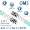 Lebrudos 2Pcs 15 Meter Multi-Mode Fiber Optic Patch Cord LC UPC to LC UPC Duplex, Fiber Cable Jumper OM3 50/125m, 850nm/1300nm LSZH 3.0mm view 2