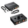 PROZOR 192KHz Digital to Analog Audio Converter - Upgrade Volume Adjustable + RCA Stereo Audio Switch 2 in 1 Out R/L Stereo Audio Switch 1 in 2 Out Stereo Audio Splitter with Mute Button and No Extern view 1
