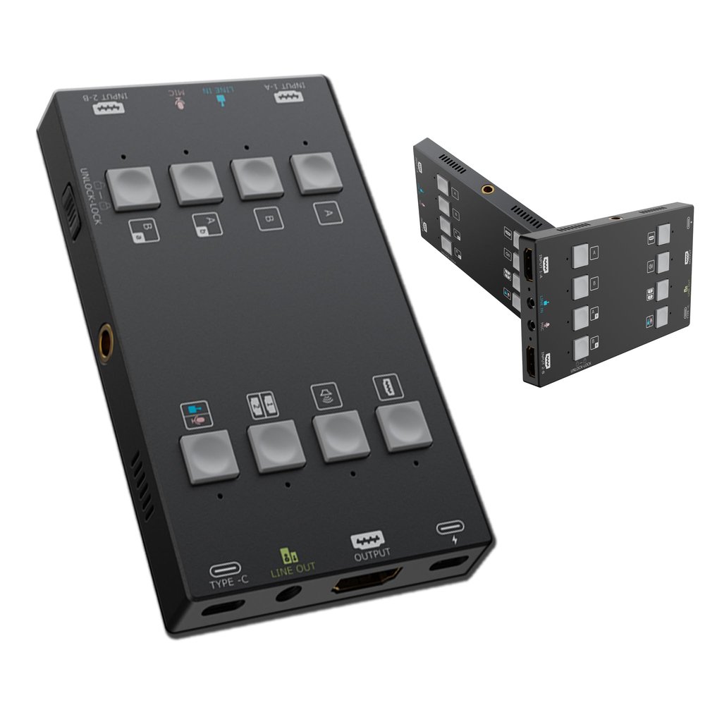 Audio Video Mixing Capture (H2U) Card,4k HDMI to USB Screen can be Switched HD 1080P Live Streaming Video Grabber Converter