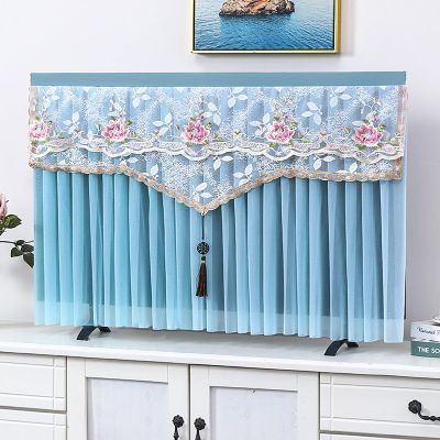 CMJSGG Indoor Lace TV Cover, Antistatic Television Monitors Dust Proof Cover, Decor TV Dustproof Cover for Indoor, Lace TV Screen Protector Cloth(Color:Color3,Size:62-65inch)