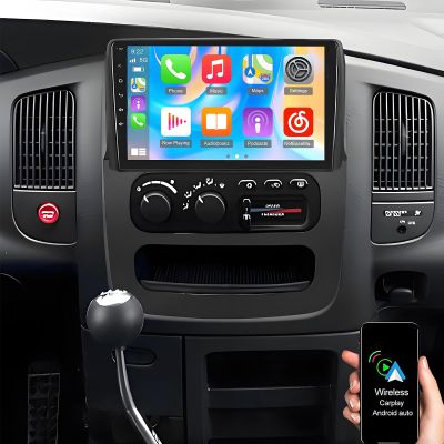 Car Stereo Radio Fit for Dodge Ram 1500 2500 3500 200 2 2003 2004 2005, 9 inch Touch Screen Car Radio Receiver with Carplay Android Auto WiFi GPS Navigation Bluetooth FM SWC Backup Camera -2+32G
