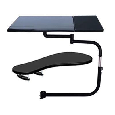 AVXANKTG BL-OK010S Full-Motion Chair clamp Keyboard Stand Laptop Desk + Square Mouse pad + Chair arm clamp Elbow Wrist Support Mouse pad(Color:Black)