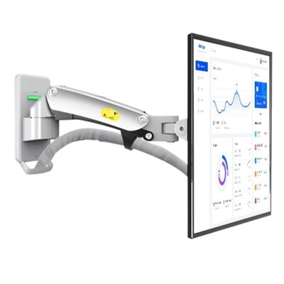 AVXANKTG F120 17-27 Inch Gas Spring Full Motion TV Wall Mount LCD Monitor Stand Aluminum Arm Stand Silver Black(Color:Silver Grey)
