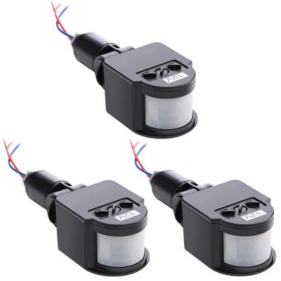 Srutueo 3 Pcs Black Motion Detectors Motion Sensor Light Switch Outdoor Pir Direct Current 12V Motion Sensor Pir Sensor