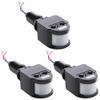 Srutueo 3 Pcs Black Motion Detectors Motion Sensor Light Switch Outdoor Pir Direct Current 12V Motion Sensor Pir Sensor view 1