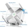 DirectNine Basics WiFi Extender, 1200Mbps Dual Band 2.4G/5G Wireless Internet Repeater and Signal Amplifier, Four Antennas 360  Full Coverage Strong Signal Enhancement, Two Working Modes, White view 2