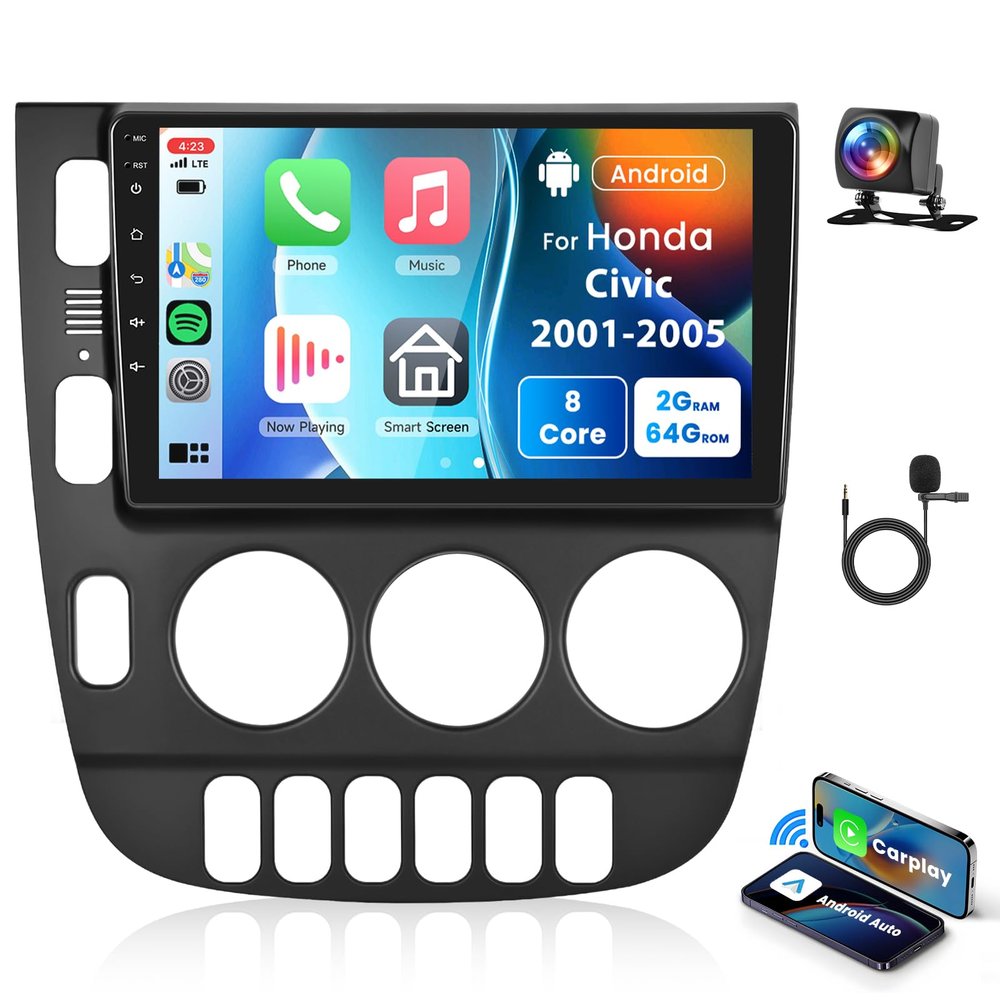 2G 64G Android 15 Car Stereo for Mercedes Benz W163 ML320 ML350 ML400 ML500 1997-2005 with Wireless Carplay Android Auto, 9 Touch Screen Head Unit with GPS Bluetooth WiFi FM RDS EQ Backup Camera