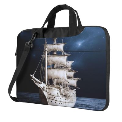 14 inch Laptop Tote Bag Men Women Vintage Nautical White Ship Shoulder Laptop Sleeve Briefcase Messenger Computer Bag