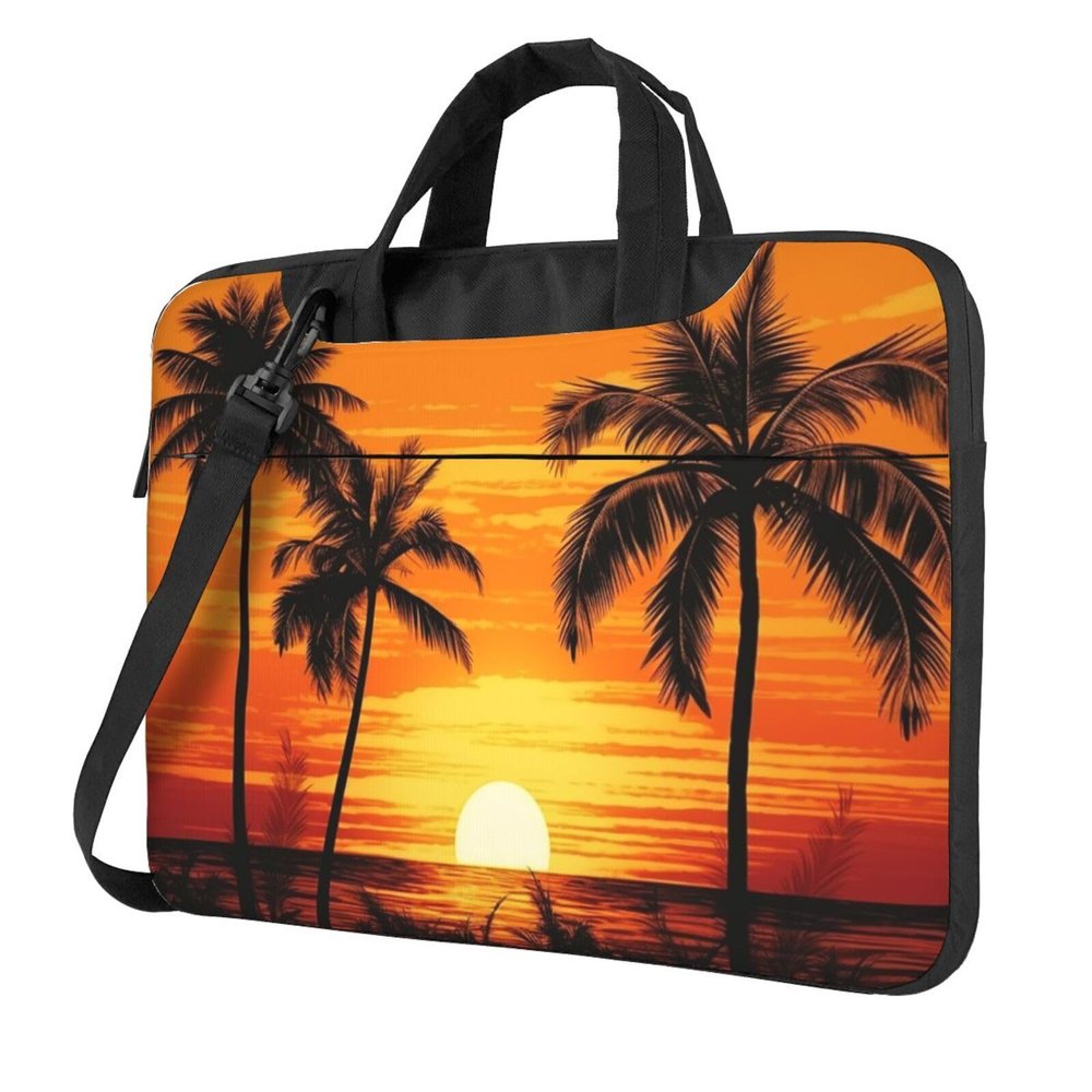 15.6 inch Laptop Tote Bag Men Women Tropical Palm Trees Scene Sunset Shoulder Laptop Sleeve Briefcase Messenger Computer Bag