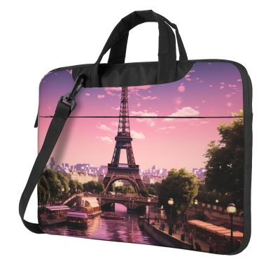 15.6 inch Laptop Tote Bag Men Women Eiffel Tower Paris Shoulder Laptop Sleeve Briefcase Messenger Computer Bag