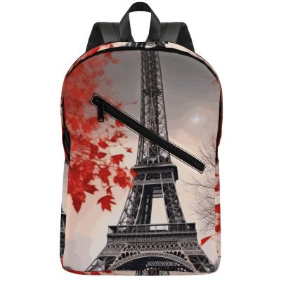 BTCOWZRV Eiffel Tower Autumn Leaves Travel Backpack for Women Men 2 Compartment Laptop Backpacks Laptop Bag Casual Daypack
