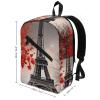 BTCOWZRV Eiffel Tower Autumn Leaves Travel Backpack for Women Men 2 Compartment Laptop Backpacks Laptop Bag Casual Daypack view 2