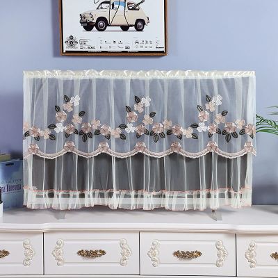 CMJSGG Lace Tv Cover Dust Cover, Indoor TV/Computer Screen Dust Protection Cover, Lace TV Screen Protector Cloth, Antistatic Television Monitors Dust Proof Cover(Color:Color6,Size:65inch)
