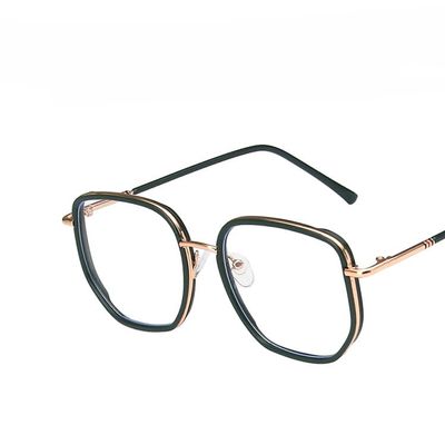 heyheyshine Retro Polygon Square Blue Light Blocking Glasses for Women Men Non-prescription Eyeglasses Frame Fashion Glasses (Green,Anti-blue light)