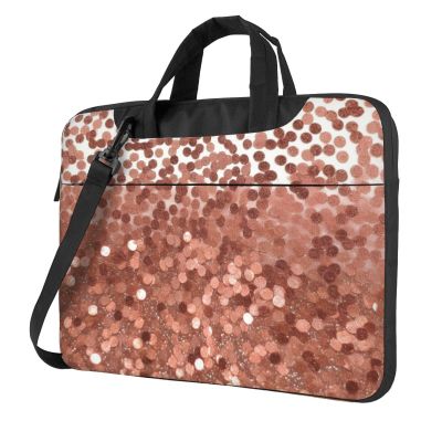 14 inch Laptop Tote Bag Men Women rose gold glitter Shoulder Laptop Sleeve Briefcase Messenger Computer Bag