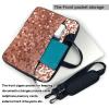 14 inch Laptop Tote Bag Men Women rose gold glitter Shoulder Laptop Sleeve Briefcase Messenger Computer Bag view 3