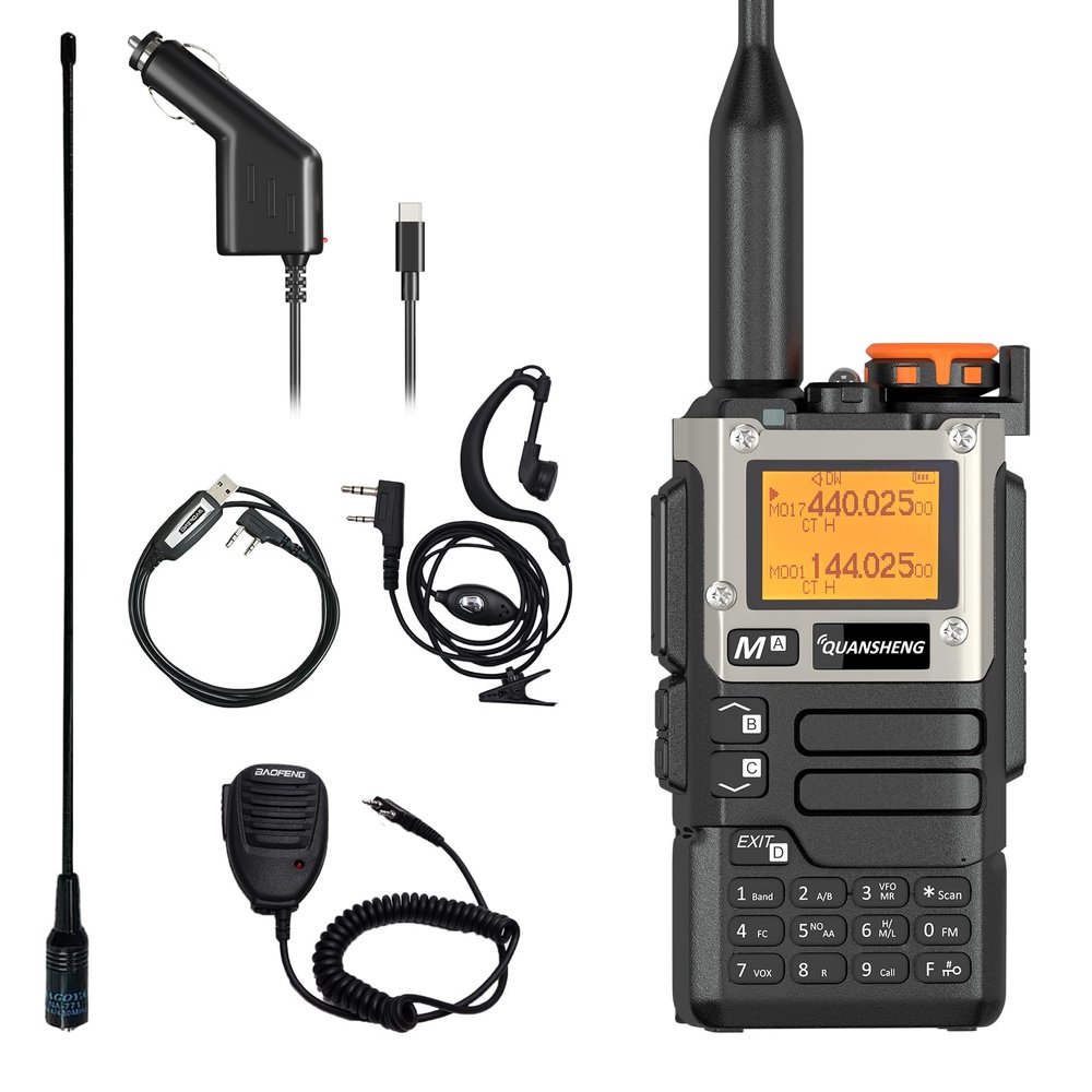 QUANSHENG UV-K5 8 Radio DTMF Walkie Talkie with NOAA Weather Forecast Type-c Charging 2MB Dual Band UV-K6 with Full Kit Upgede V3 Version UV-K5 Two Way Radio