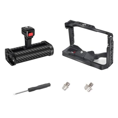 BGNing A6700 Camera Cage Rig Stabilizer Compatible with Sony A6700 DSLR Camera Video Cage with Cold Shoe Mount 1/4 3/8 Thread Arri Locating Holes (Combo A)