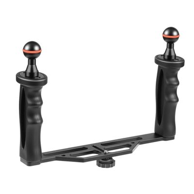 Srutueo Dual Handles Aluminium Alloy Tray Stabilizer for Underwater Camera Housings Diving Camera Bracket, black, 500268432