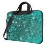 14 inch Laptop Tote Bag Men Women Turquoise Glitter Shoulder Laptop Sleeve Briefcase Messenger Computer Bag view 1