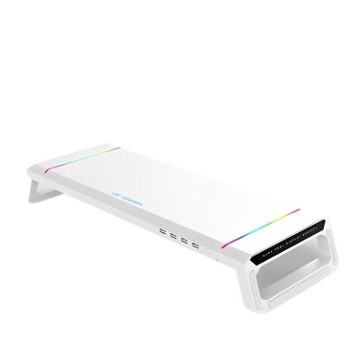 AVXANKTG Computer Monitor Stand 4 USB2.0 Ports Keyboard and Mouse Storage Rack Screen Stand with Drawer Monitor Stand(Color:White)