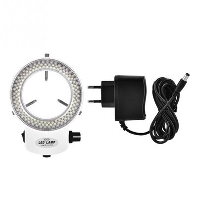 JOEBO Microscope Kit 100V 220V 4.5W Microscope Camera 144 LED Beads Adjustable Ring Lamp Microscope Lens Adapters(Color:White)