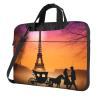 15.6 inch Laptop Tote Bag Men Women Eiffel Tower Sunset Couple silhouette Shoulder Laptop Sleeve Briefcase Messenger Computer Bag view 1