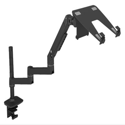 WPTGODGB V63CT Aluminum Desktop Mounted Two-in-One Laptop Stand Monitor Stand Mounted Extra Long Arm Full Motion Laptop Stand(Color:V63CTB-450)