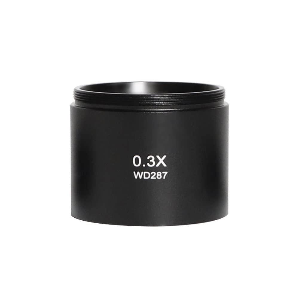 JOEBO Microscope Kit 0.3X 0.5X 0.7X 1.0X 2.0X Auxiliary Objects Lens Microscope Camera Lens for Trinocular Stereo Zoom Microscope Barlow Glass Lens Microscope Lens Adapters(Color:0.3X)