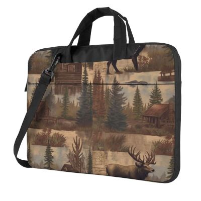 13 inch Laptop Tote Bag Men Women Rustic Lodge Bear Moose Shoulder Laptop Sleeve Briefcase Messenger Computer Bag