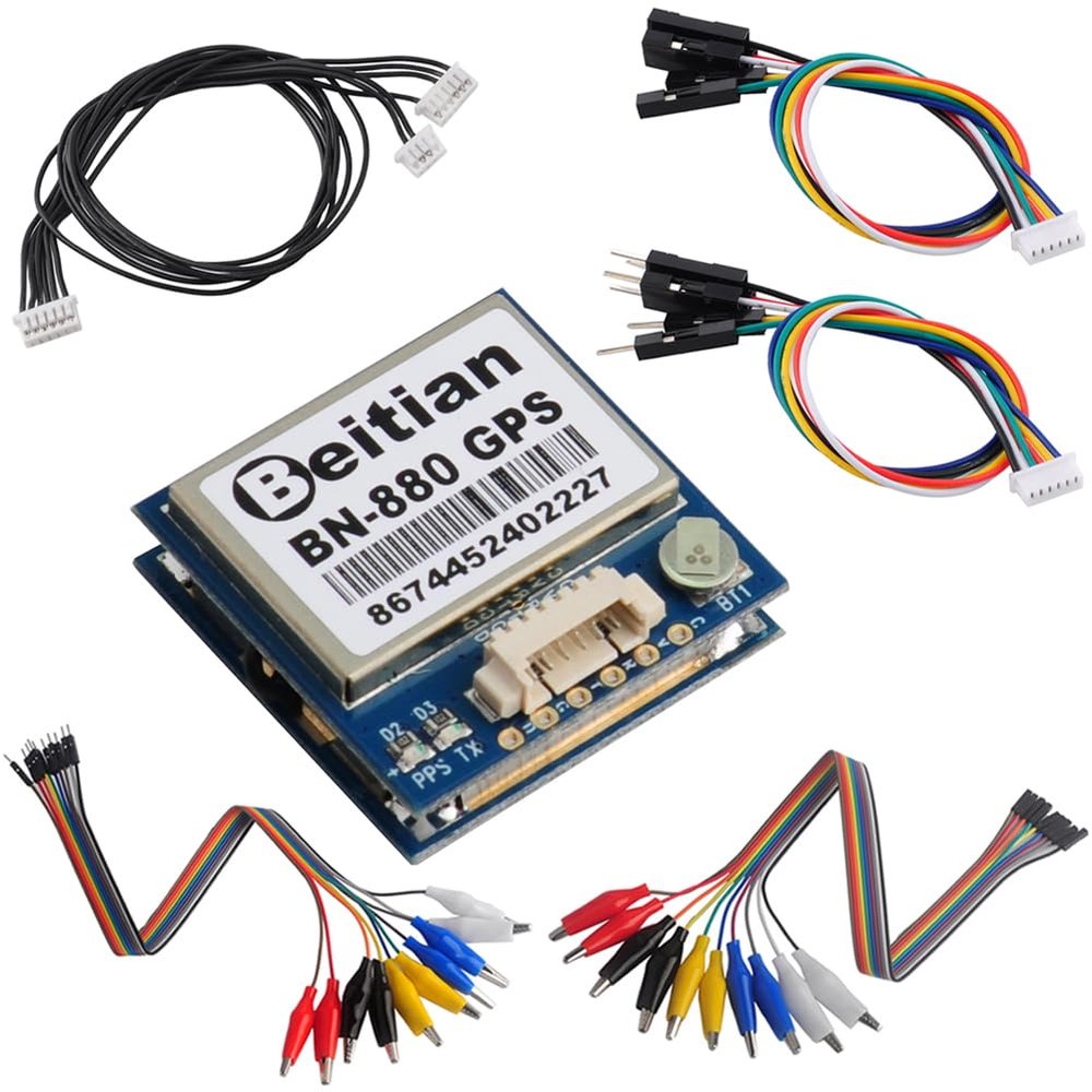 DIYmalls BN-880 GPS Module with Cables + 1 Set Alligator Clip Wire