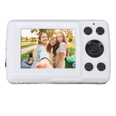 Digital Camera, 1080P 16MP Video Camera 16X Zoom, Multi Axis Stabilization 2.4 Inch Display Portable Camera for Outdoor Travel, Graduation Photos, Selfies, Kids (White)