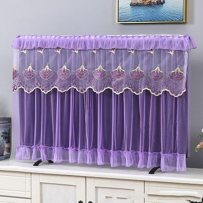 CMJSGG Decor TV Dustproof Cover for Indoor, Antistatic TV Dust Cover Elastic Dustproof Cover, Indoor TV/Computer Screen Dust Protection Cover, Indoor Lace TV Cover(Color:Color1,Size:65inch)