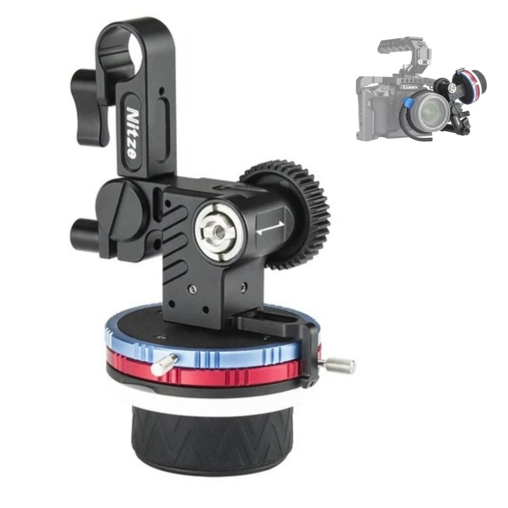 Generic Follow Focus Kit Nitze Mini Follow Focus Kit with Drive Gears Marking Disks Gear Ring Belt 15mm Rod and Rod Clamp with NATO Rail Support A/B Hard Stops and 360 Infinity Zoom-MF15C