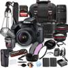 Canon EOS 4000D (Rebel T100) w/EF-S 18-55mm & 75-300mm+ 128GB Extreme Speed Card, Camera Case, Tripod,TTL Speedlite, Spare Battery, Filter Kit, and More (Extreme Pro-Bundle) (Renewed), Black view 1