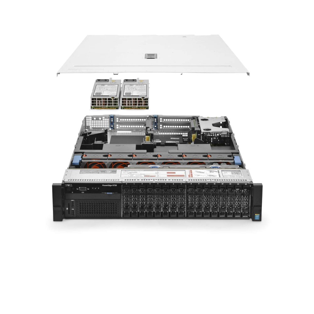 Dell PowerEdge R730 Server 2X E5-2630Lv3 1.80Ghz 16-Core 192GB RAM +Caddies File (Renewed)