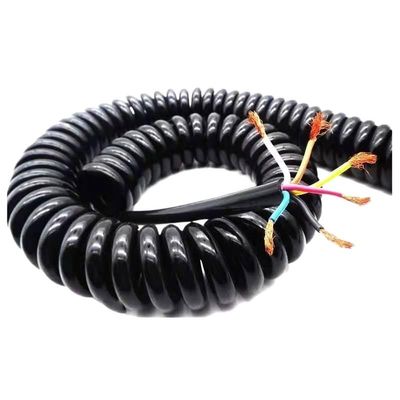 Cores Polyurethane Stretch Cable Core Spring Wire 1PC 6-Core 24AWG 0.2 Square Millimeter 2.5m /5m /7.5m Black Color Power Cord Expandable Wire Cable(Size:5m,Color:24 AWG)(Size:7.5m)