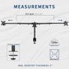 VIVO Premium Triple Monitor Desk Mount for 3 Screens up to 22 lbs, Fits up to 38 inch Ultrawides on Center Bracket, Adjustable Telescoping Arms, Flush Wall Setup, Black, STAND-TS03C view 3