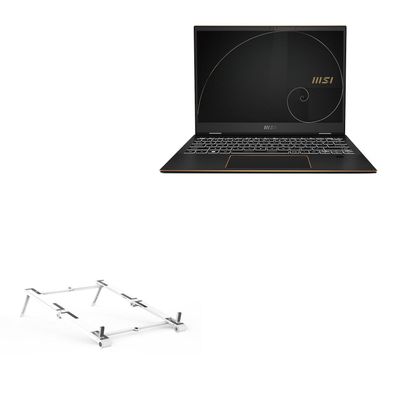 BoxWave Stand and Mount Compatible with MSI Summit E13FlipEvo A12MT-026 (13.4 in) - Pocket Aluminum Stand 3-in-1, Portable Multi Angle Viewing Riser - Metallic Silver