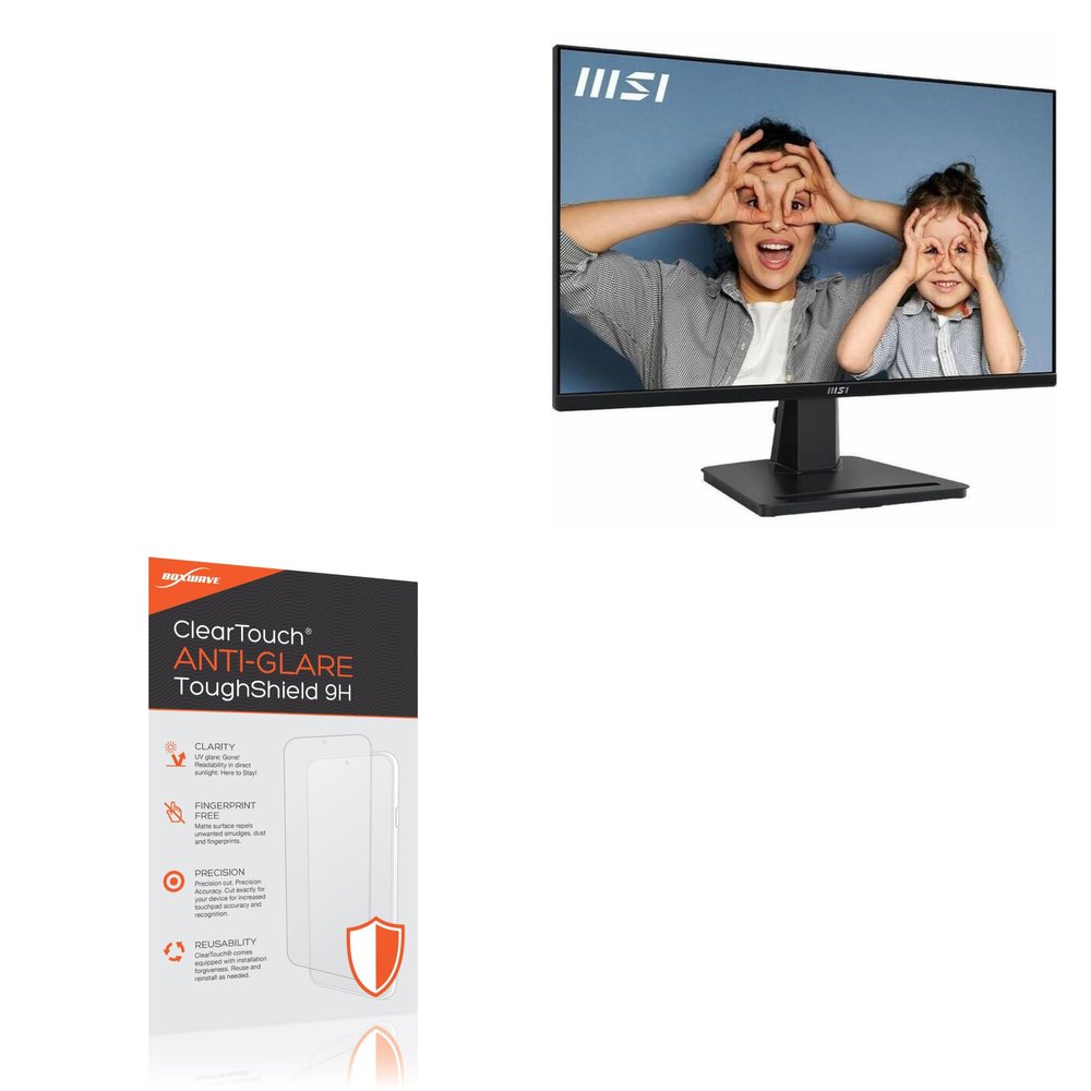 BoxWave Screen Protector Compatible with MSI PRO MP251 (24.5 in) - ClearTouch Anti-Glare ToughShield 9H (2-Pack), Anti-Glare 9H Tough Flexible Film Screen Protector