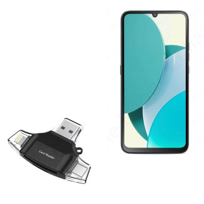 BoxWave Smart Gadget Compatible with BLU G73 G0771 (6.8 in) - AllReader SD Card Reader, microSD Card Reader SD Compact USB - Jet Black